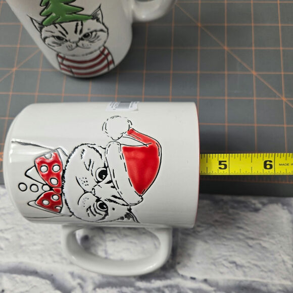 NWT Grumpy Cat set of 2 Holiday Mugs Ceramic Christmas Coffee Tea Hot Chocolate - Picture 15 of 16